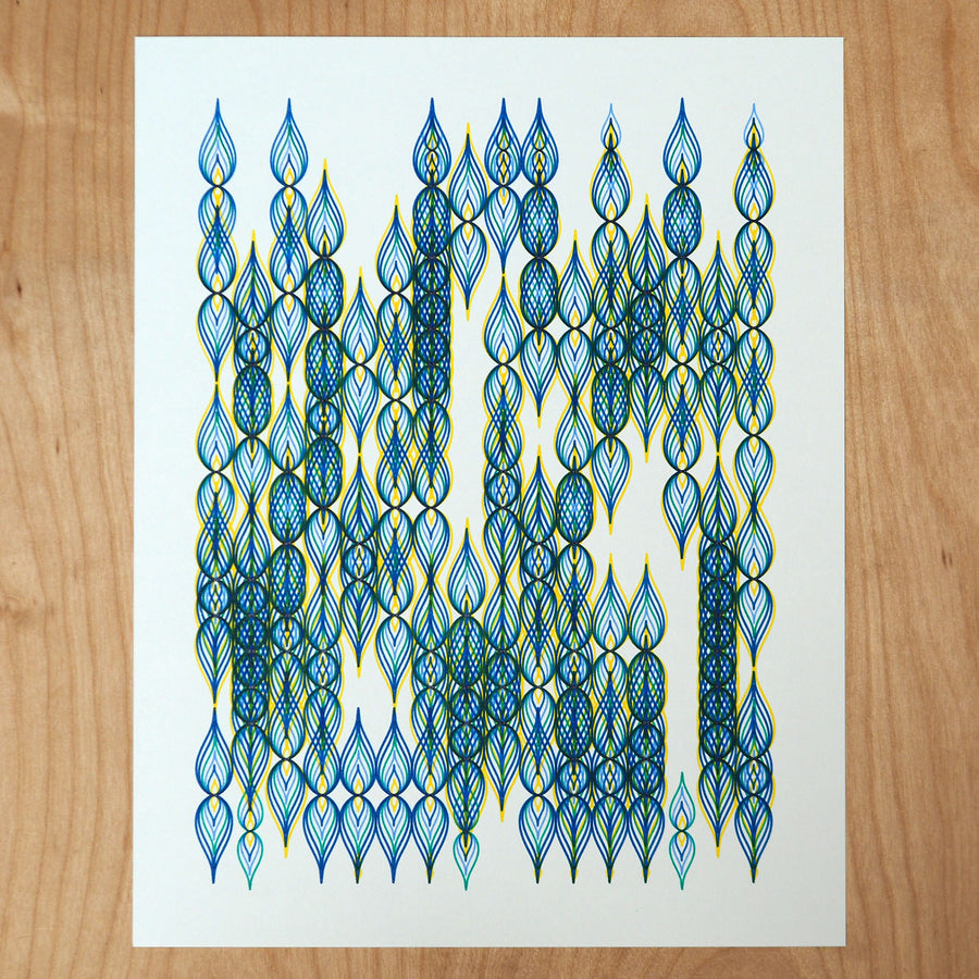 Peacock Tails Plotter Art - Limited Edition of 5